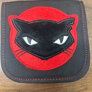 Early 2000’s Emily the Strange Wallet Black and Red Fuzzy Cat